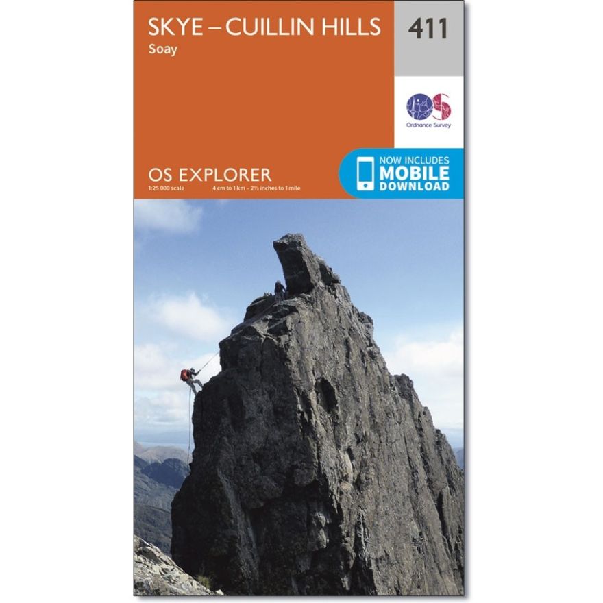 Explorer 411 Map of Skye - Cuillin Hills - Ordnance Survey