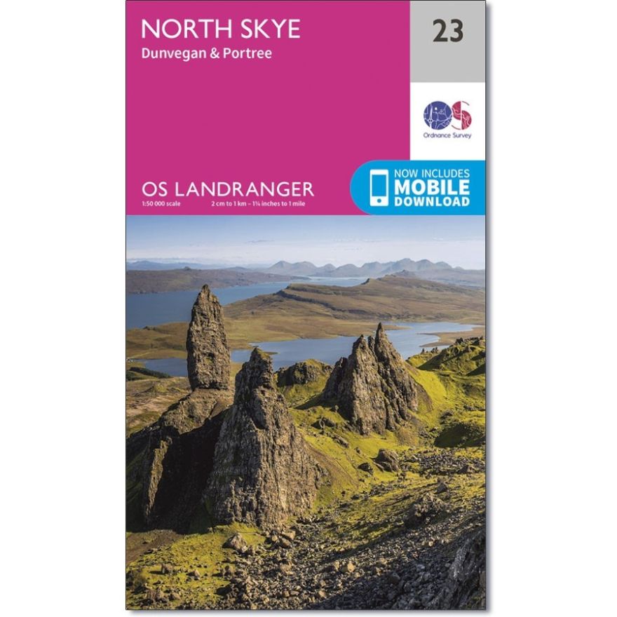 Landranger 23 Map of North Skye Dunvegan & Portree