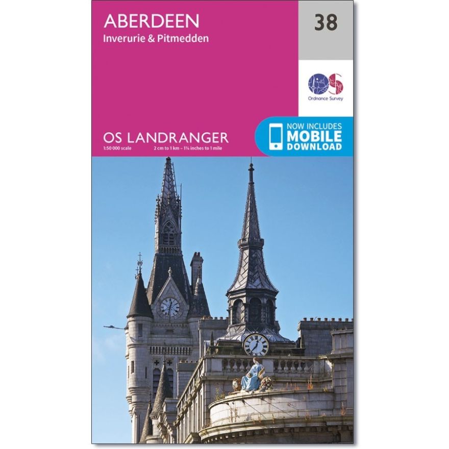 Landranger 38 Map of Aberdeen Inverurie & Pitmedden