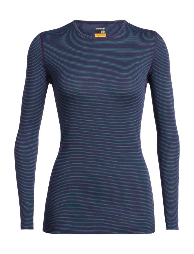 Icebreaker Womens 200 Oasis Long Sleeve Crewe Base Layer